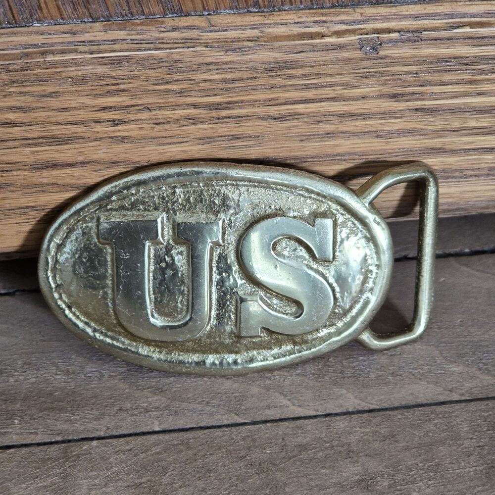 US Civil War Enlisted Soldier Oval Brass Belt Buckle Reenactment Replicated